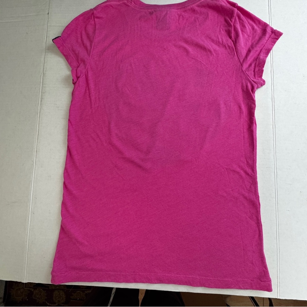 Y2K Victorias Secret PINK Cap Sleeve T-Shirt Size M Dark Pink Hope Love 2009. - Picture 8 of 12